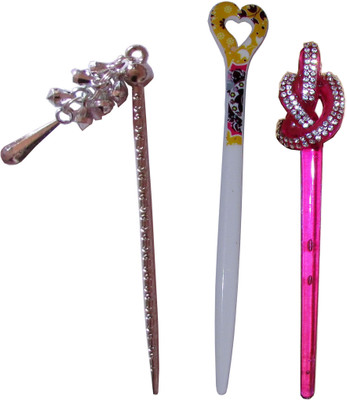 

GEEREESH Combo of Multi Color Juda Sticks Bun Stick(Multicolor)