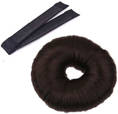

Param hair accessories set of 2 pcs / fashion donut bun maker & scal donut juda bun maker Bun(Black)