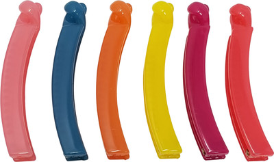 

Evolution Banana Clips Thick Curved Glossy Rainbow Colors, Medium size (Pack of 6) Banana Clip(Multicolor)