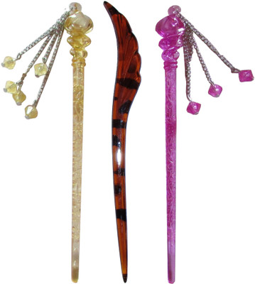 

FabSeasons Winter Combo of Multi Color Juda Sticks Bun Stick(Multicolor)