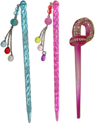 

FIRKI Combo of Multi Color Juda Sticks Bun Stick(Multicolor)