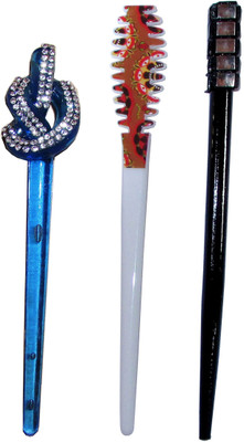 

furtive Combo of Multi Color Juda Sticks Bun Stick(Multicolor)