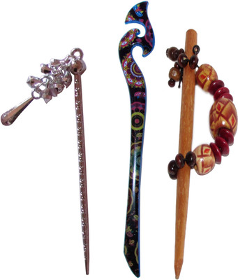 

CHARM Combo of Multi Color Juda Sticks Bun Stick(Multicolor)