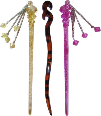 

feral Combo of Multi Color Juda Sticks Bun Stick(Multicolor)