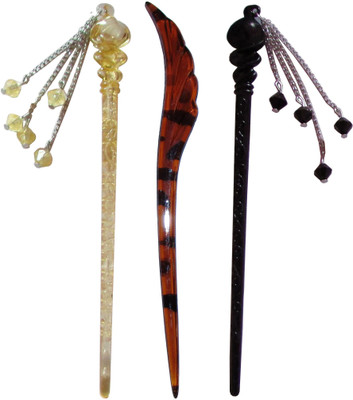 

Anjan Combo of Multi Color Juda Sticks Bun Stick(Multicolor)