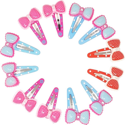 

Evolution Cute & Funky Bow Shape with Dimond Multicolored Kids Snap Hair Clips, SmallFor Kids / Girls Tic Tac Clip(Multicolor)