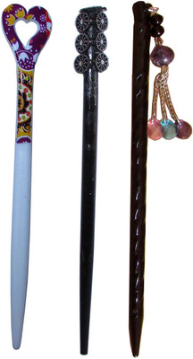 

GEERO Combo of Multi Color Juda Sticks Bun Stick(Multicolor)
