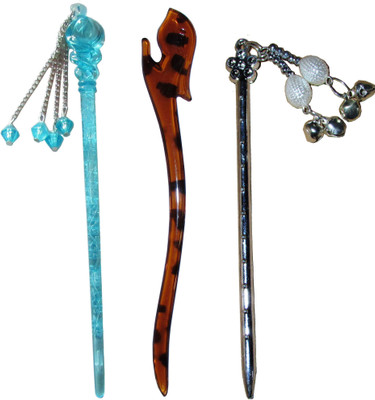 

enmity Combo of Multi Color Juda Sticks Bun Stick(Multicolor)
