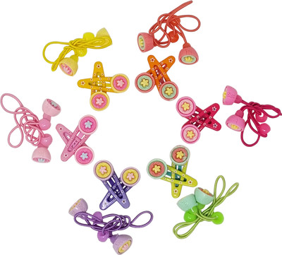 

Evolution Cute & Funky Coconut With Rubberbands Multicolored Kids Snap Hair Clips, Small, For Kids / Girls Rubber Band, Tic Tac Clip(Multicolor)