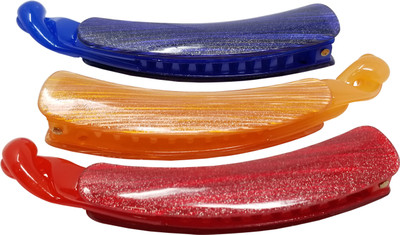 

Evolution Banana Clips Lining Shiny Autum Shades , Medium size (Pack of 3) Banana Clip(Multicolor)