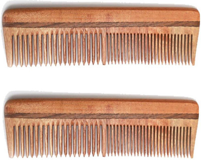 

Param Neem Wood Comb Anti-Dandruff Comb For Men And Women Brown 10 grams Pack Of 2