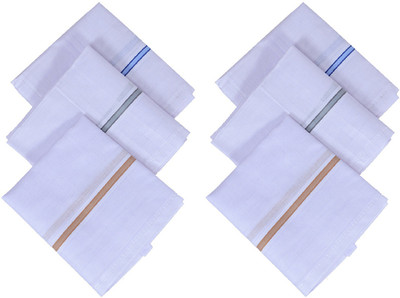 Kuber Industries Cotton 6 Pieces Handkerchief set (White) [