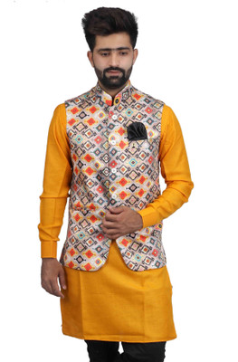 JIHUZUR Sleeveless Printed Men Jacket