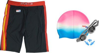 

MattZig Dazzy (One Swimming Trunk + Cap + Goggle + One Nose Clip + One Pair ear Plugs) Swimming Kit