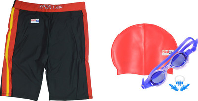 

MattZig Dazzy (One Swimming Trunk + Cap + Goggle + One Nose Clip + One Pair ear Plugs) Swimming Kit