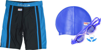 

MattZig Dazzy (One Swimming Trunk + Cap + Goggle + One Nose Clip + One Pair ear Plugs) Swimming Kit
