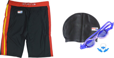 

MattZig Dazzy (One Swimming Trunk + Cap + Goggle + One Nose Clip + One Pair ear Plugs) Swimming Kit