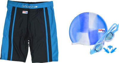 

MattZig Dazzy (One Swimming Trunk + Cap + Goggle + One Nose Clip + One Pair ear Plugs) Swimming Kit