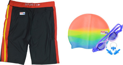 

MattZig Dazzy (One Swimming Trunk + Cap + Goggle + One Nose Clip + One Pair ear Plugs) Swimming Kit