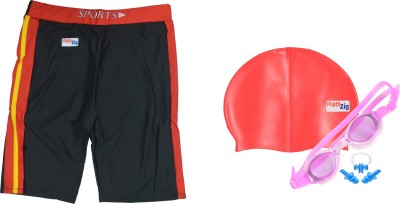 

MattZig Dazzy (One Swimming Trunk + Cap + Goggle + One Nose Clip + One Pair ear Plugs) Swimming Kit