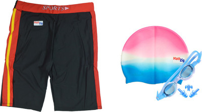 

MattZig Dazzy (One Swimming Trunk + Cap + Goggle + One Nose Clip + One Pair ear Plugs) Swimming Kit