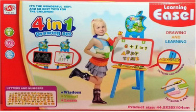 

Taaza Garam 4 in 1 Learning Easel Portable Set Board Center Art Easel Writing (Multicolor)(Multicolor)