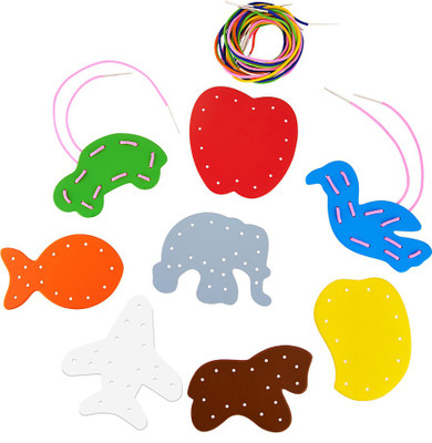 

Eduedge Lacing Objects, • Made from high quality wood and wood composite. • Coated with safe paints for children. • Smooth edges and corners .Eight boards and eight laces.Age Group 3 Years +(Multicolor)