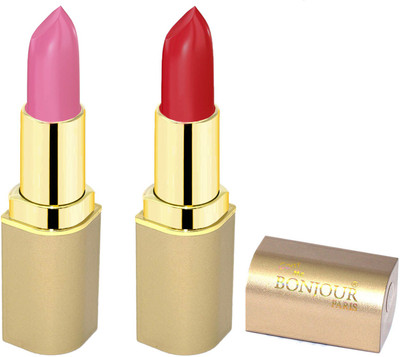 

Bonjour Paris Creamy Matte Lipsticks C1(red, baby pink, 8 g)