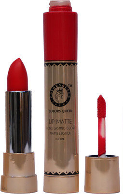 

COLORS QUEEN Lip Matte Long Lasting Gloss & Matte 2 IN 1 lipstick(HOT RED, 13 g)