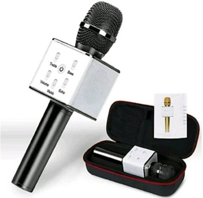 

Cyxus 4 Q7 Handheld Wireless Bluetooth Karaoke Singing Mic Speaker Player Microphone (Black) Microphone Q7 Microphone(Black)