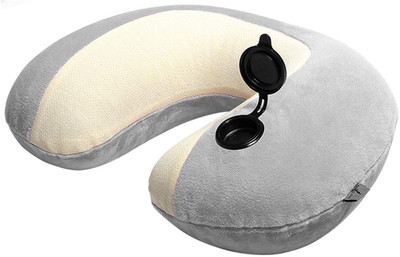 

TecMac Travelsky Coolmax U-Shape Inflatable Folding Velvety Travel Neck Pillow(Grey)
