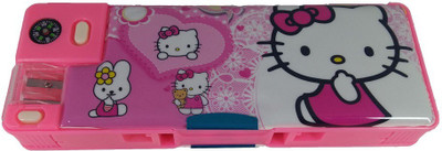 

Hello Kitty Cartoon design Hellow Kitty Art Plastic Pencil Box(Set of 1, Pink)