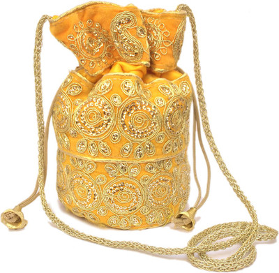 

HS Bag's Ethnic Desinger Embroidred Potli(Yellow)