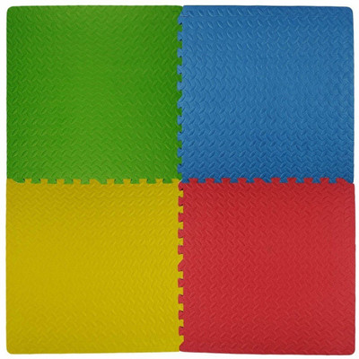 

StylOrg Multi-color, Multi-Purpose Interlocking EVA Puzzle, Activity Mat with 4 Tiles and 8 Borders(4 Pieces)