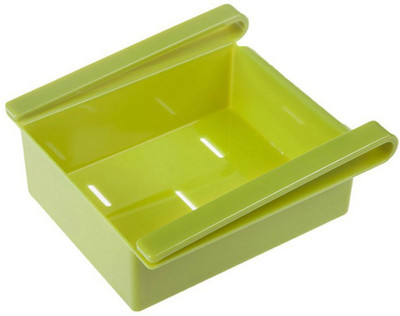 Cubee Multi Purpose Fridge Storage Shelf For Easily Maintaining Your Extra Meals, Sweets, Chocolates, Double Up Your Space in Refrigerator Plastic Kitchen Rack(Green)
