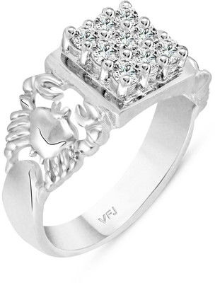 VIGHNAHARTA Alloy Cubic Zirconia Rhodium Plated Ring