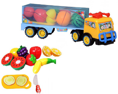 

Emob 2 in 1 Truck and Sliceable Fruit Cutting 8 Pcs Realistic Toy with Chopping Board and Knife