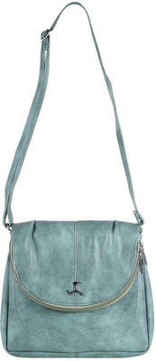 

Mochi Women Casual Green Rexine Sling Bag