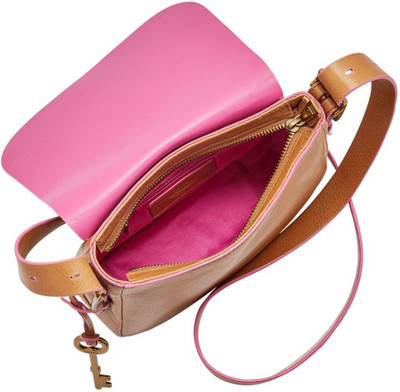 

Fossil Women Casual Tan Genuine Leather Sling Bag