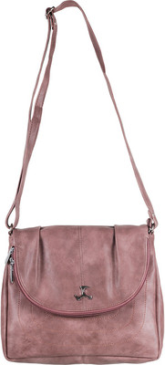 

Mochi Women Casual Pink Rexine Sling Bag