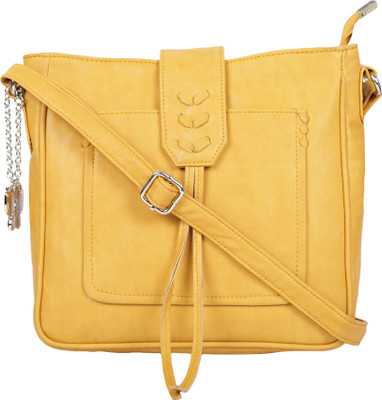 

Butterflies Women Casual Yellow PU Sling Bag