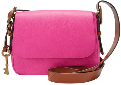 

Fossil Women Casual Pink, Brown Genuine Leather Sling Bag, Brown;pink