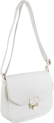 

Metro Women Casual White Rexine Sling Bag