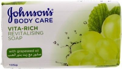 

Johnson's Vita Rich Grape Seed Oil Soap (Made in U A E)(125 g, Pack of 6)