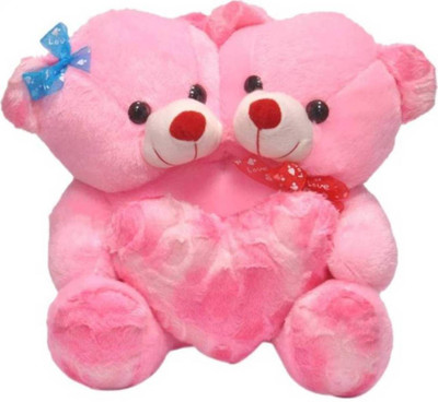 

HOMOKART Pink Teddy Bear Soft Toy With Rose - 14 inch(Pink)