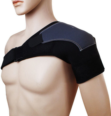 TIMA Shoulder Support Adjustable Neoprene Stretch Strap Wrap Belt Band Pads Gym Guard Brace Support Medical Posture Compression Shoulder Pad Black Posture Corrector(Black)