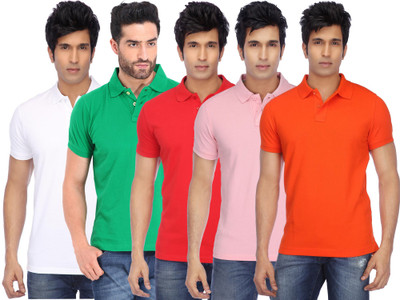 Concepts Solid Men Polo Neck Multicolor T-Shirt