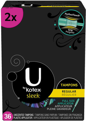 

Kotex Sleek Regular Tampons, 36 Count Tampons(Pack of 36)