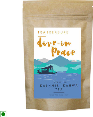 

TeaTreasure Kashmiri Kahwa Green Tea Cinnamon, Cardamom, Saffron Green Tea(100 g, Pouch)