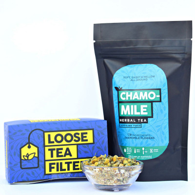 

The Tea Trove Chamomile Tea for Diabetes & Stomach Aches Herbs Green Tea Pouch(25 g)